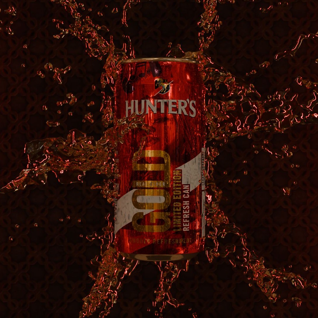 3D fluid simulation rendering of drink product can